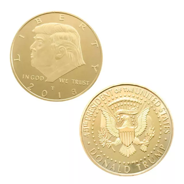 MONEDA DE DONALD TRUMP DE EE.UU  EDICION ORO DE 2018 SIN CIRCULAR (imitación)