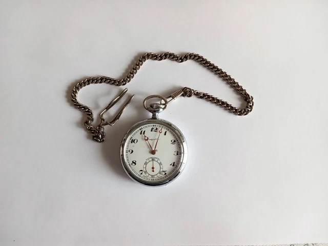 Orologio Da Tasca Meccanico Vintage - Quadrante Con Numeri Romani Catena 80cm Design Aquila Steampunk L 926053