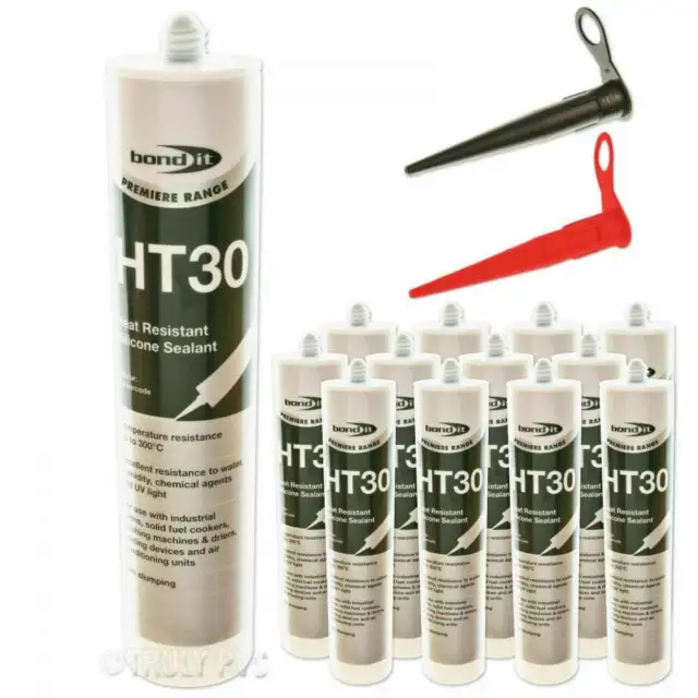 12x HT30 Heat Resistant Silicone Sealant Bond | High Temperature | 310ml