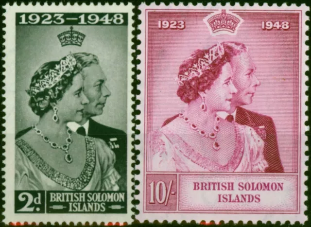 British Solomon Islands 1949 RSW Set of 2 SG75-76 Fine & Fresh LMM