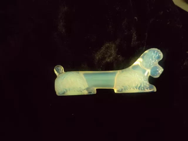 Sabino France Art Deco Figurine Poodle Dog Opalescent Glass