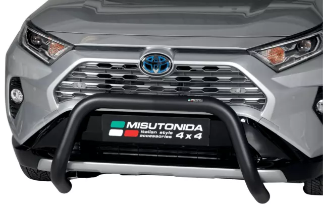 Frontbügel Edelstahl schwarz für Toyota Rav 4 inkl Hybrid 2019- 76mm Bullbar