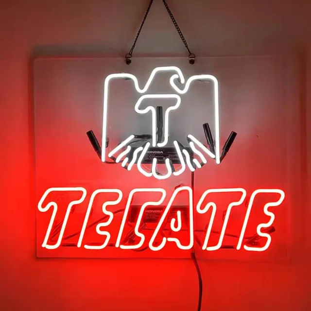 Tecate Light Neon Light Sign 19"x15" Real Glass Bar Pub Wall Deocr Artwork Gift
