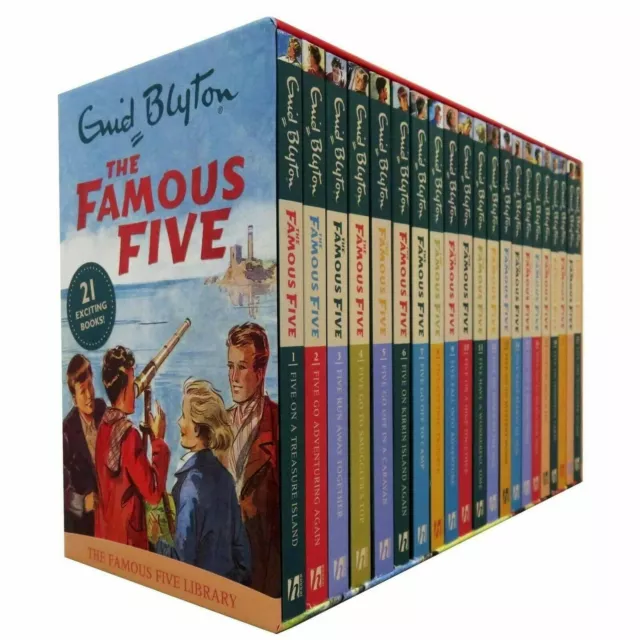 NEW Famous Five 21 Books Collection by Enid Blyton Slipcase Classic Kids Library