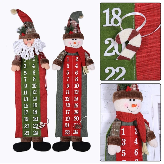 CHRISTMAS ADVENT CALENDAR 2024 Santa Claus Snowman Style Hanging
