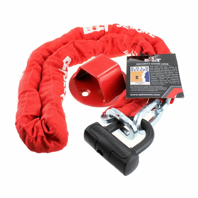 BULLONE MOTO ELITE VENDUTO SERRATURA CATENA SICURA 1,5m + PACCHETTO ANCORAGGIO PARETE TERRA RS