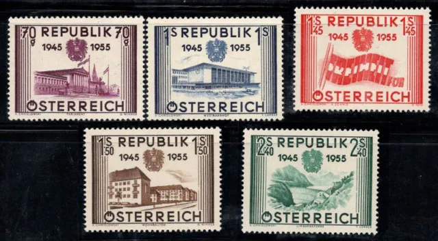 Österreich 1955 Mi. 1012-1016 Postfrisch 100% 70g,1S, 1.45S, 1.50S, 2S