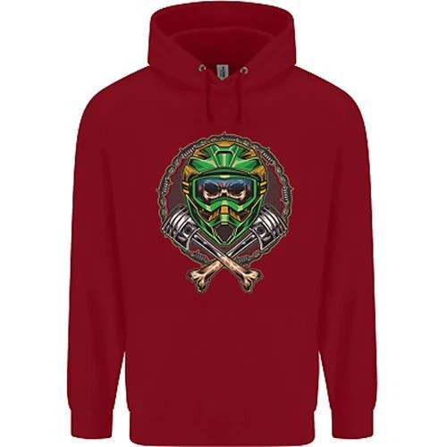 Felpa con cappuccio Motocross Teschio Sporcizia MotoX Bambini Bambini 3