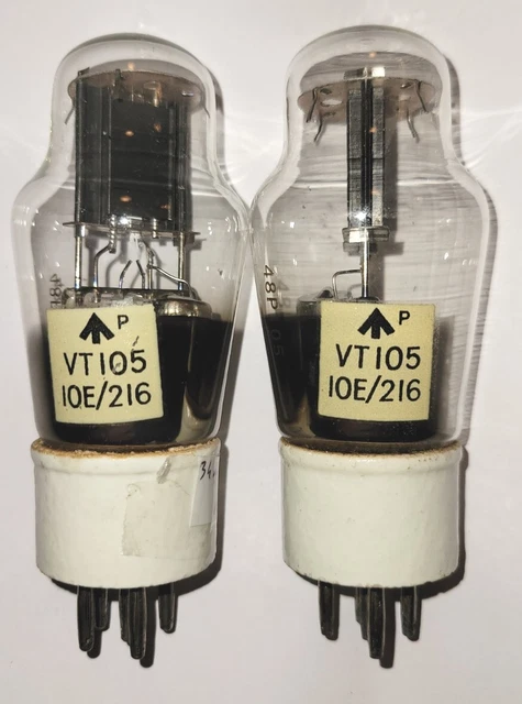 Paire De Tubes VT105 / 10E/216 / 48P105 Mullard - Test NOS - Occasion France