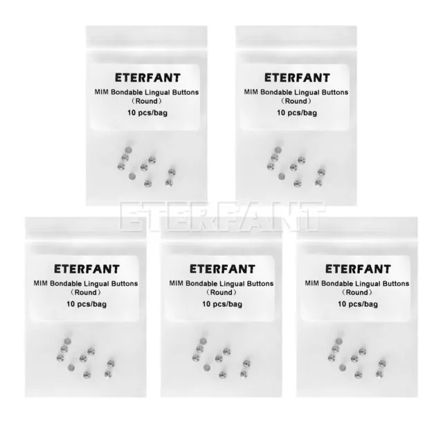 5xETERFANT Integral Dental Orthodontic Bondable Lingual Buttons with Round Base