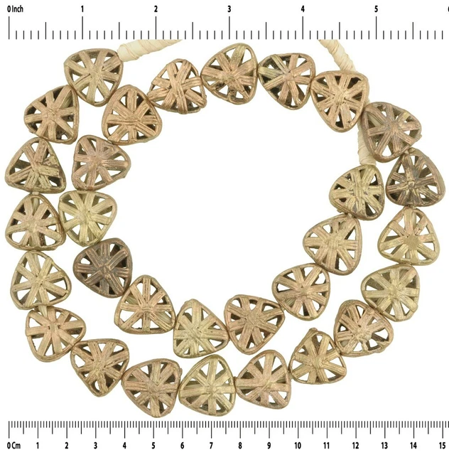 African brass beads handmade bronze casting lost wax Ghana Ashanti Akan jewelry