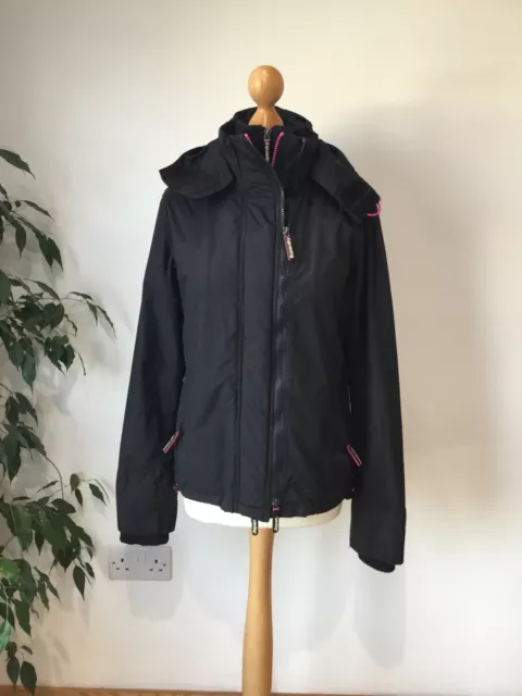 SUPERDRY LADIES GIRLS WINDCHEATER Jacket Size Medium Black Pink