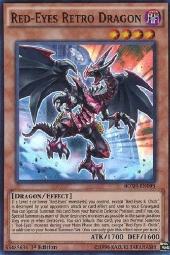 Yugioh - Red Eyes Retro Dragon - 1st Edition Super Rare - Free Holographic Card