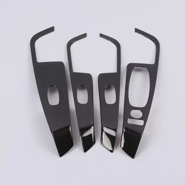 Steel Black Titanium Window Lift Panel Lid Cover Trim For 2016-2020 Nissan Kicks