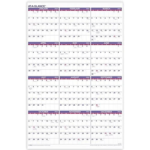 ATAGLANCE 2024 WALL Calendar Monthly Planner, 24" x 36", Extra Large