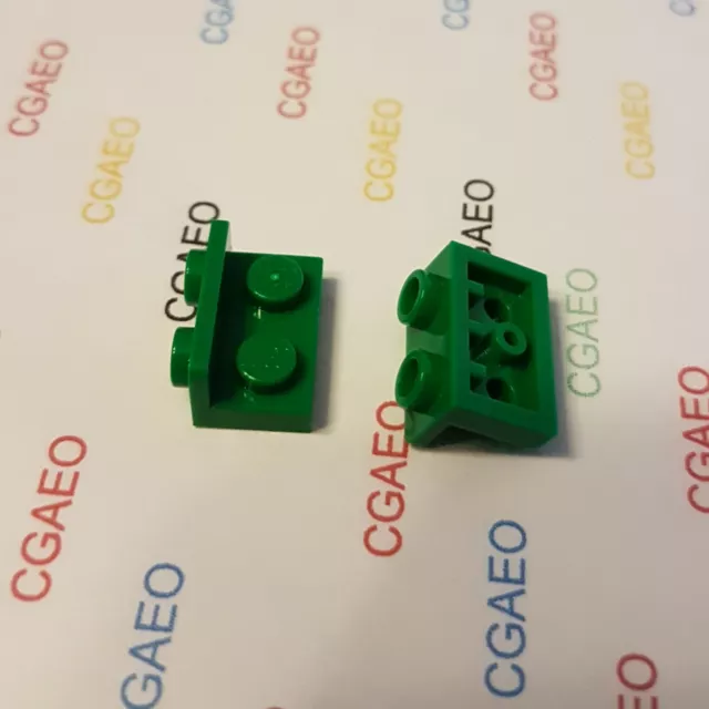 2 x Lego 99780 Bracket 1 x 2 - 1 x 2 Inverted Green