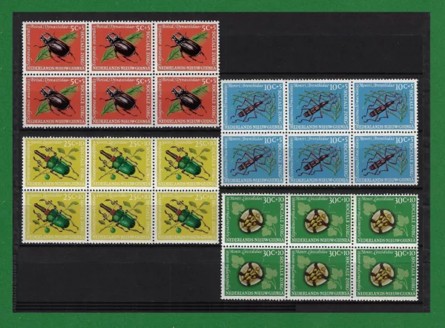 S975, Nederlands Nieuw-Guinea, 1961, #69-72, Insects, Block of 6, Postfris, MNH