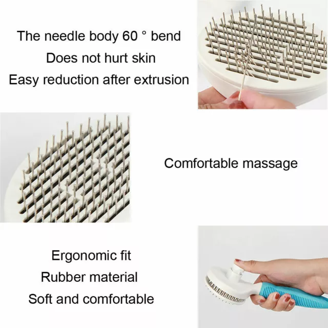 Pet Dog Cat Brush Self Cleaning Slicker Brushes for Shedding & Grooming Removes 2