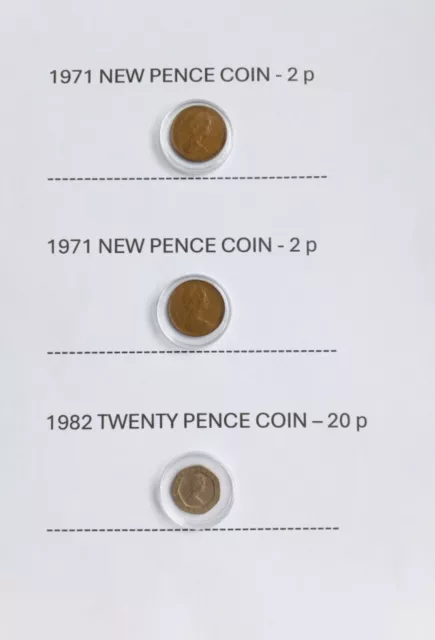 NEW PENCE 2p 1971 COIN INC 1982 TWENTY PENCE COIN (20p) CIRCULATED (USED)