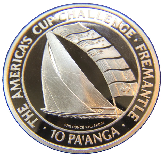 GEM BU+++ | Tonga Palladium 1 oz America’s Cup Challenge Freemantle | 10 Panga