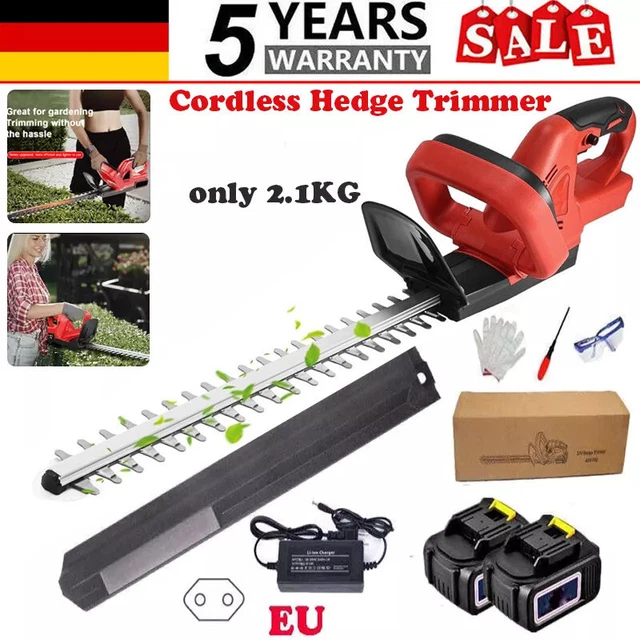 RELEX Akku-Heckenschere 20 V – Mit 2000 MAh Akku, 51 Cm Dual-Action-Klinge, Leicht & Leise, Inkl. Ladegerät