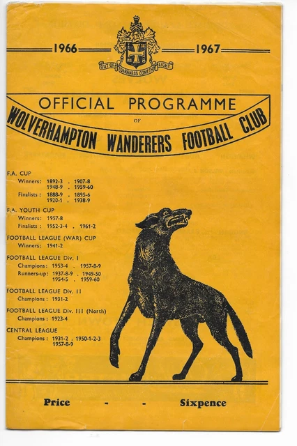 Wolves vs Ipswich Town 31/12/1966 Football Programme