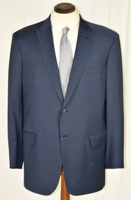 Brioni NM Estense Peak Lapel Flat Front Side Vent Medium Blue Suit Slim Fit 44 L