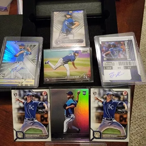 Jackson Kowar 7 Card Rookie Card Lot Royals Bowman XR Panini contenders 2 auto
