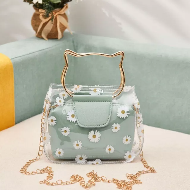 PVC Transparent PVC Shoulder Bag Metal Daisy Mini Crossbody Bags  Girls