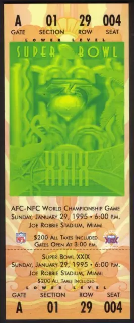 10m Super Bowl 1995-1998 Ticket Repliken: 8th Serie Ordner Set Mit 4 Handy Karte