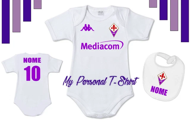 Coordinato Body Bavaglino Neonato Fiorentina Personalizzato Con Nome Idea Regalo