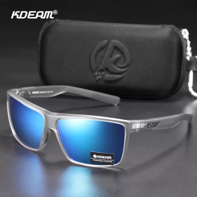 KDEAM Square Polarized Driving Sunglasses Outdoor Sports Fishing Shades Glasses