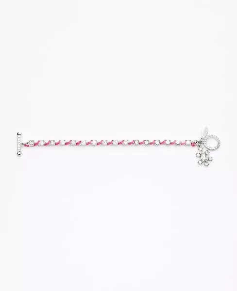 Brand NEW Ann Taylor Woven Chain Charm Bracelet Color Pink