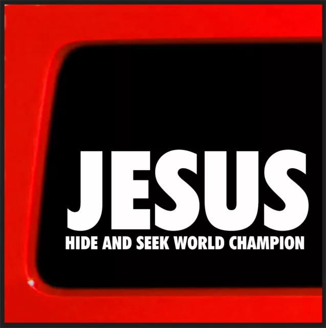 Sticker Connection Jesus Hide and seek world champion funny decal atheist darwin