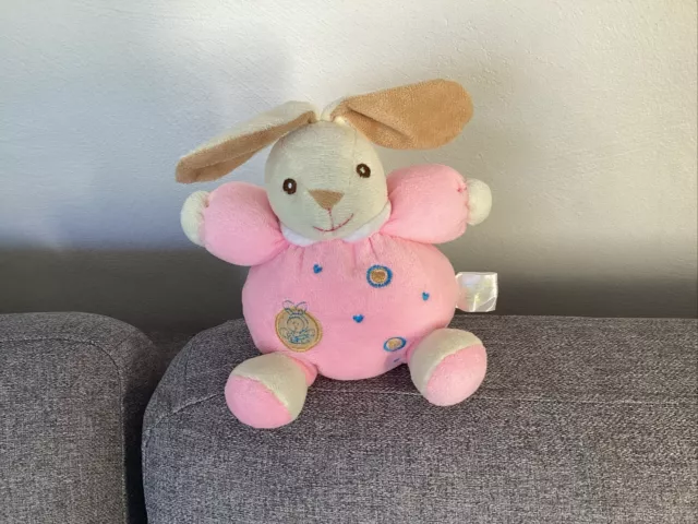 O Doudou Peluche Just One Year Carter’s Lapin Boule Rose Blanc Beige Bleu Grelot