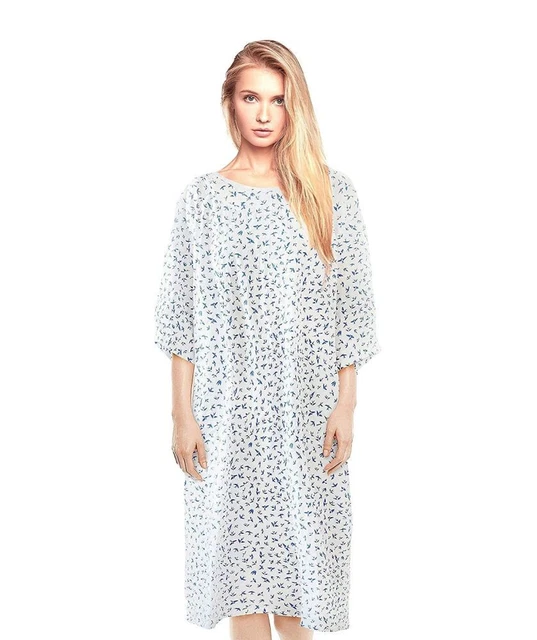 EZGOODZ Reusable Patient Robes. Pack of 3 White Small Unisex Hospital Gowns with