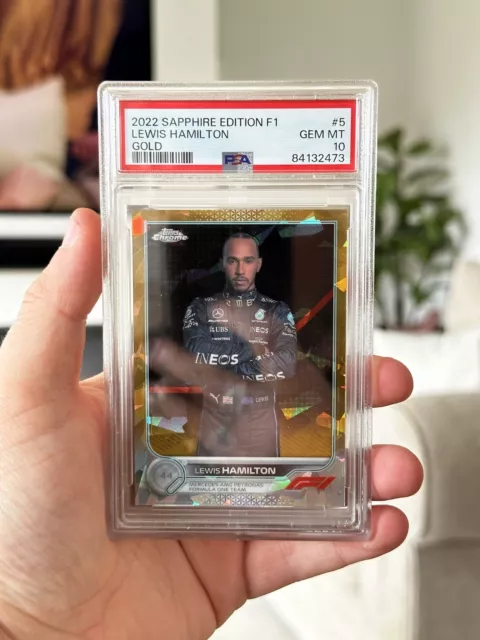 Lewis Hamilton /50 Topps Sapphire 2022 Gold PSA 10 Gem Mint 50/50 1/1