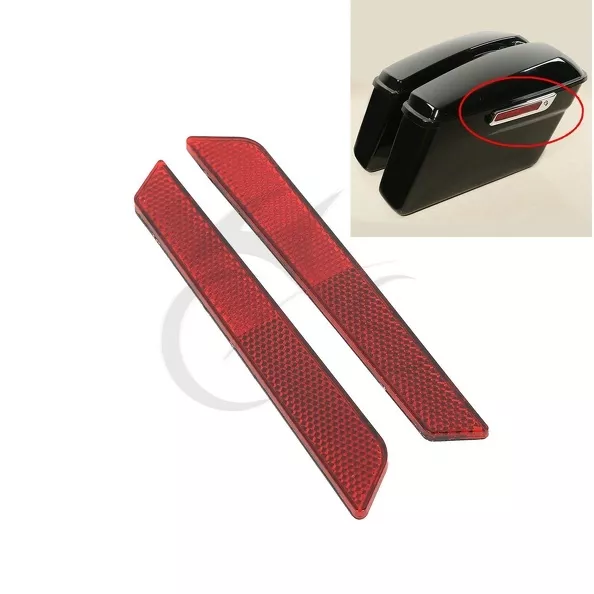 Red Reflectors Saddlebags Latch Covers Fit For Harley Touring 2014-2023