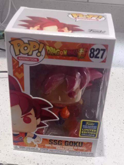 Funko Pop Animation # 827 SSG Goku 2020 Ltd exklusiver Drachenball Z.