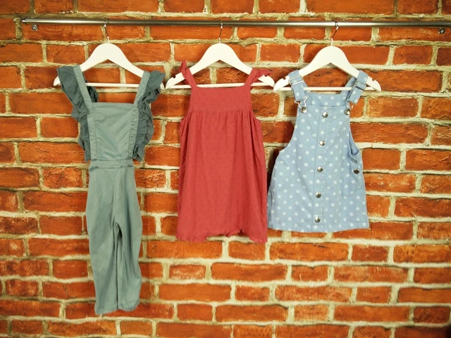 Girls Bundle Age 2-3 Years Zara M&S F&F Pinafore Dress Dungaree Romper Kids 98Cm