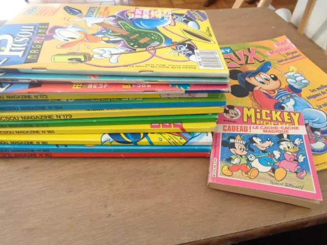 LOT DE 11 PICSOU MAGAZINE + Mickey Jeux + Mickey Pocket Disney journal revue
