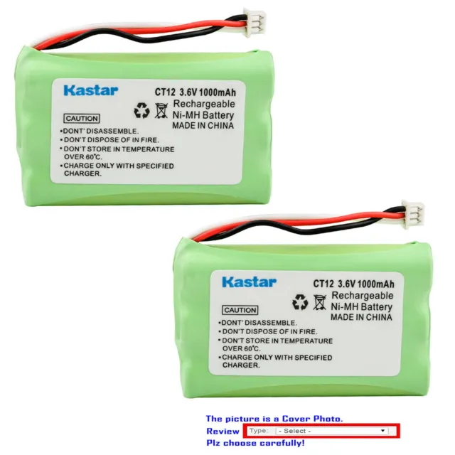 Kastar CT11 CT12 Battery Replace for Plantronics 63421-01 Cordless Headset Phone