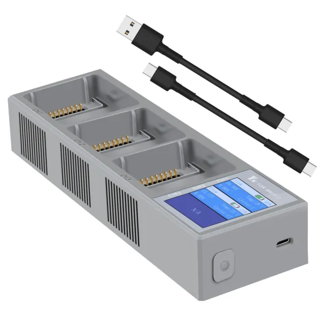 3-Slot Battery Charger USB A to C Digital Display Charging Hub For DJI Mavic 3