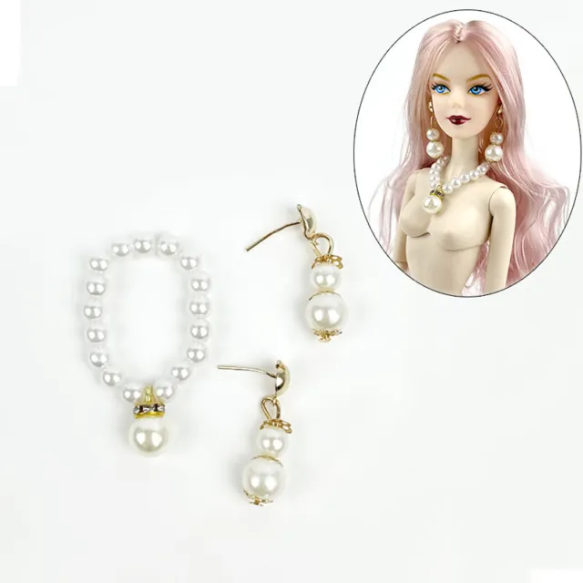 1/6 Doll Accessories Imitation Pearl Jewelry Necklace Earring For 11.5" Doll Toy