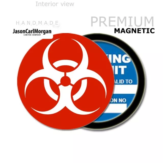 Biohazard 90 mm magnetische Parkerlaubnis Scheibenhalter ROT