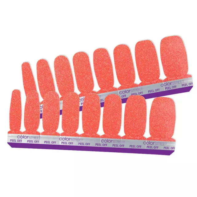 You're Corally Invited Peach Coral Orange Glitter Nail Polish Strips