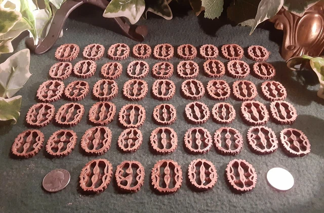 50 rebanadas/botones de cáscara de nogal negro de 1/8" de espesor - ¡Ideal para joyas y artesanías!