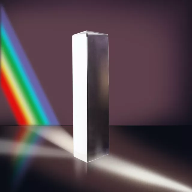 7.8" 20cm Optical Glass Triple Triangular Prism Physics Teaching Light Spectrum