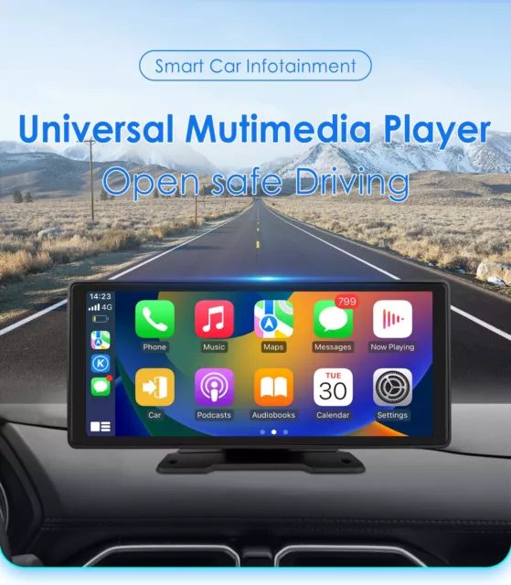 10.26In Car Radio Wireless Apple Carplay Android Auto Portable Multimedia Player