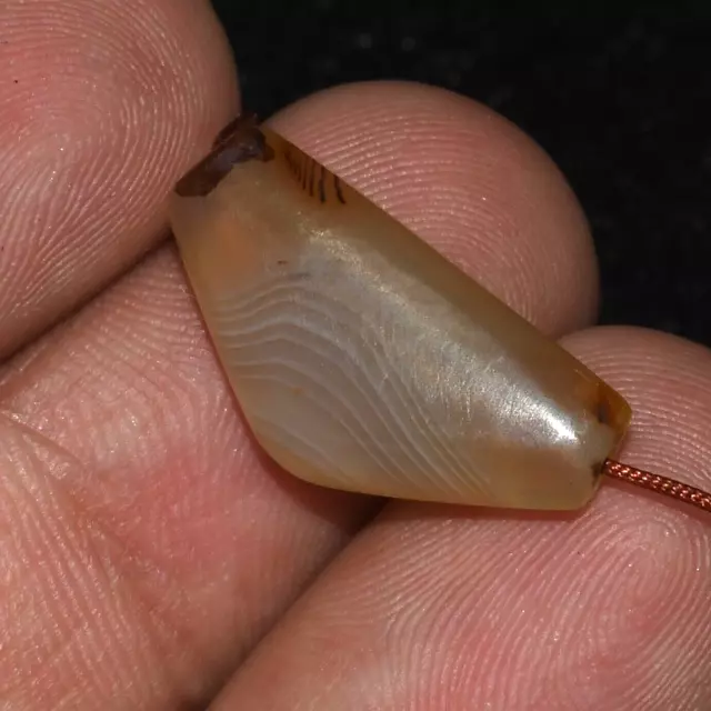 Ancient Old Banded Agate Bactrian bead with Rare Pattern over 1000 Years Old